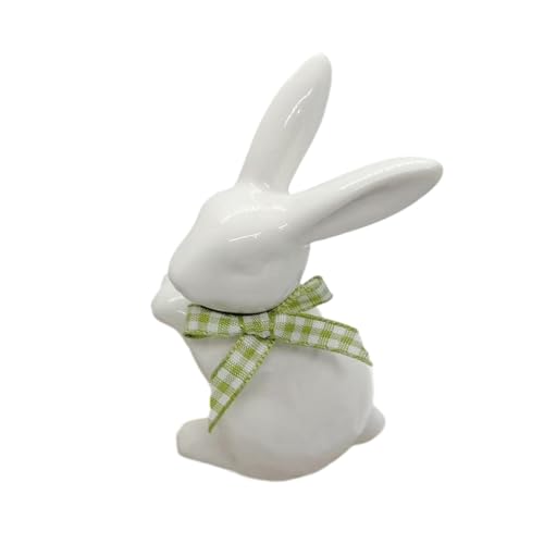 Generico Figurina Del Coniglietto In Ceramica, Figurina Con Coniglietta Pasquale In Porcellana, Scultura Di Conigli In Porcellana, Statua Del Coniglietto Bianco Per Tavolo