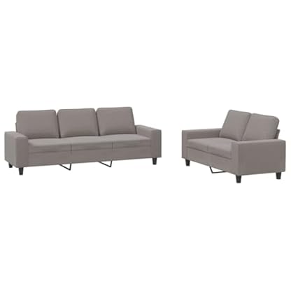 2-TLG. Sofagarnitur Taupe Stoff,Gemütliche Couchgarnitur aus Polyester für das Wohnzimmer 2er und 3er Sofa im Set Wohnzimmer, Sofas – Bild 4