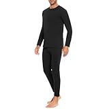 SIHOHAN Thermounterwäsche Herren Set, Funktionsunterwäsche, Skiunterwäsche, Thermo Unterwäsche Männer Winter mit Innenfleece (Schwarz, S)