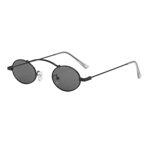 Lunettes de soleil rondes punk femmes petites lunettes vintage métal mode
