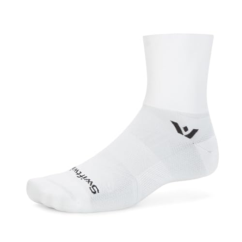 Image of Swiftwick ASPIRE FOUR Trail Running, Cycling Crew Socks, Firm Compression Fit