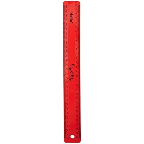 Helix 30cm Assorted Colour Flexible Ruler Cover