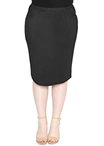 Women's Plus Size Soft Stretch MIDI Skirt | Comfortable for Women | X-Large - 6X
