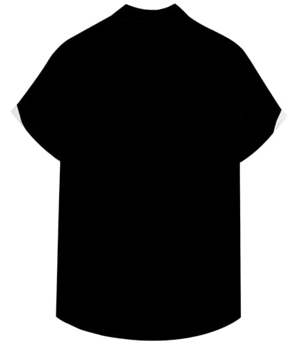 Liantty Camisetas masculinas retrô de boliche havaianas de manga curta com botões e estampas diverti