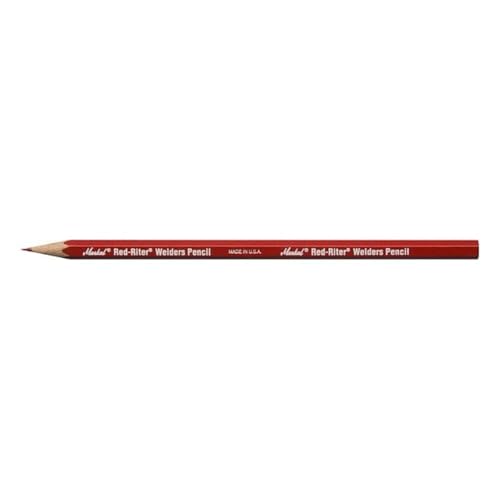 Markal 96100 Red-Riter Welders Pencil for Torch-Resistant Marks During Metal Layout and Fabrication, Red (Pack of 12) Made in USA