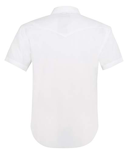 Mens Western Cowboy Pearl Snap Short Sleeve Casual Two Pockets Work Solid Derss Button Up Wrinkle Free Shirts2