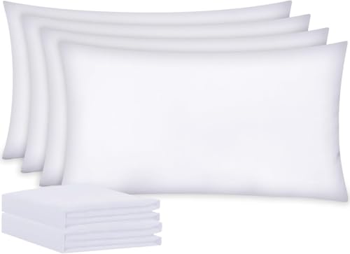Acrali Home White Pillow Cases 4 Pack 1800 Soft Microfiber Pillow Covers 50×75 cm with Envelope Closure Breathable Anti-Allergy Wrinkle Stain & Fade Resistant