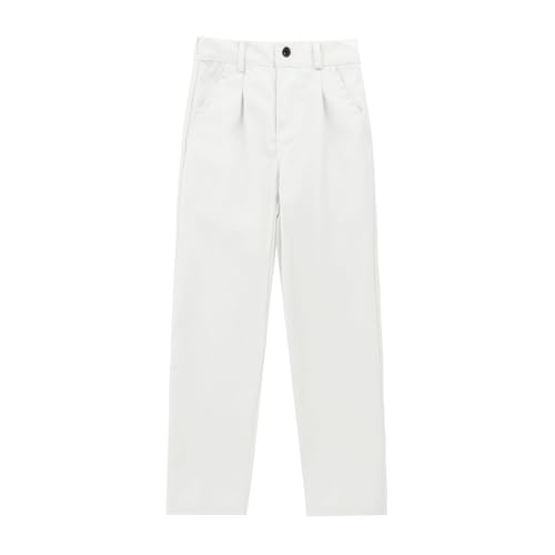 Boys Uniform Pants, Straight Fit Flat Front Trousers for Formal Occasion2