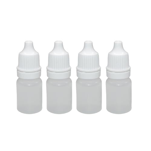ETCAR 4 Pack Eye Dropper Bottles, 5ML Liquid Medicine Travel Containers, Plastic Applicator Bottles, Squeeze Bottle for Oil, Sample (4)