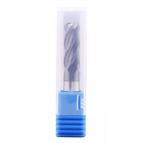 Image of 3 /8 inch 4 Flute Solid Carbide End Mill - .125 inch Corner Radius, AlTiN Coated | 35 Helix, 3 /8 inch Cutting Dia, 3 /8 inch Shank Dia, 1 inch LOC, 2-1 /2 inch OAL For Milling Alloy Steel, Cast Iron, Copper
