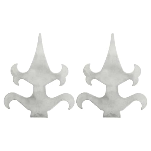ADOCARN 2 Piezas de Remates Decorativos de Hierro para Postes de Cerca en Color Plata, Versátiles y Elegantes para Vallas Metálicas en Exteriores y Granjas