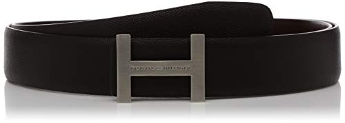 Tommy Hilfiger Men's Reversible Leather Belt Cristobal Plus - Black+Brown, Size - L 1M | Formal Belt For Men's | Adjustable