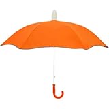 Hlimcra 伸縮スライドカバー付き 傘 子供用 女の子 男の子 晴雨兼用 UVカット ジャンプ傘 安全設計 反射テープ 8本骨 軽量 耐風 丈夫 可愛い 小学生 通園 通学 (オレンジ)