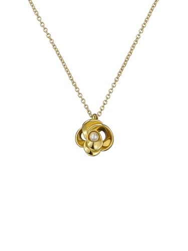 Ted Baker Flora Pearl Flower Pendant Necklace For Women (Gold/Pea...