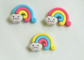 Image of AK Store (Pack of 4) 3D Cute Cartoon Shape Rubber Pencil Erasers, School Stationery for Kids, Boys Girls, Birthday Return Gifts (Rainbow with Cloud)