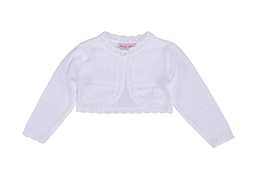Soffi Kids Mädchen Bolero Strick Strickbolero Strickjacke Taufe Ivory (6-9...