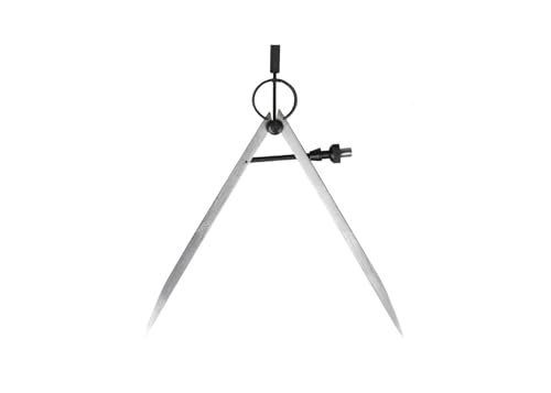 PEC Tools Precision Spring Dividers with Flat Legs and Solid Nut, Polished Natural Steel Finish, Fine Adjustments, Scribing Compass 3\" Size and Capacity
