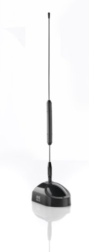 One For All DVB-T/DVB-T2 Indoor/Zimmerantenne - Full HD/HDTV Fernseher TV Antenne mit Verstärker - 0-5 km Reichweite – 1 meter Koaxialkabel - UHF - Schwarz - SV9311