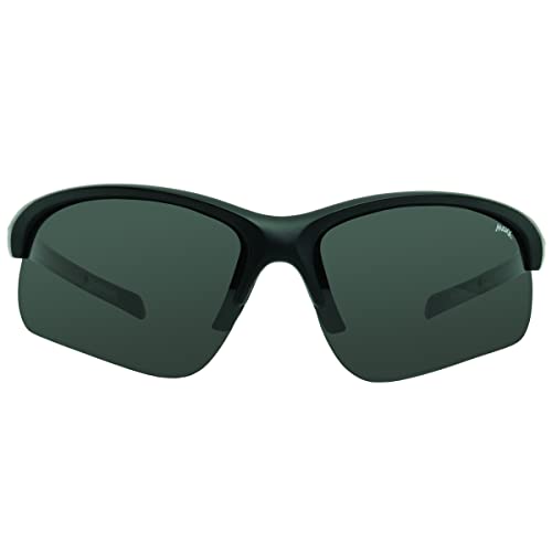 Maxx Domain Polarized Sports Sunglasses - Black Half Frame with Smoke Lenses2