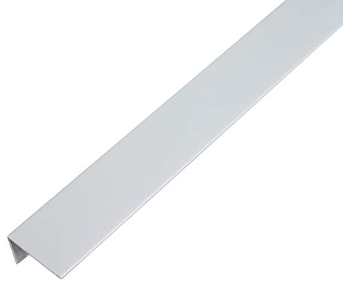 Alberts 484668 Perfil de ángulo, Plástico, gris aluminio, 1000 x 25 x 15 mm