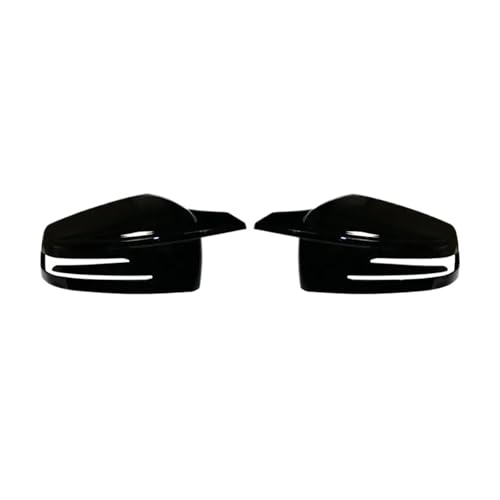 2PCS �����p�J�[�{���t�@�C�o�[�p�^�[�� �o�b�N�r���[�T�C�h�~���[�J�o�[�L���b�v �ƌ݊��������� �����Z�f�X�x���c W176 W246 W204 W212 W221 C117 X204 X156 �Ή�(Bright black)