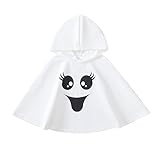 Cevoerf Toddler Baby Boys Girls Halloween Costume White Ghost Face Cloak Cape Party Cosplay Robe Ghost Costume