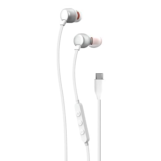 Image of Original Type C Earphone for JBL Tune 310 C Earbuds Sound Wired in-Ear Headphones with Mic (White)