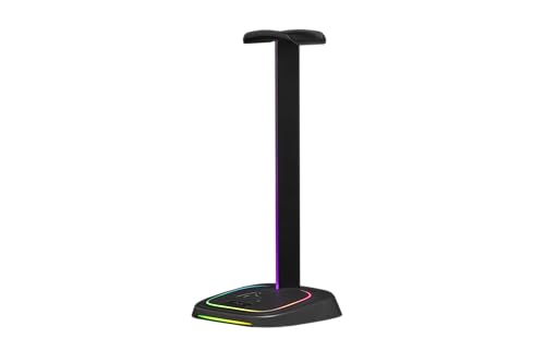 The G-Lab K-Stand Neon RGB HUB – Soporte Auriculares con Iluminación RGB – Soporte Cascos Gaming con HUB USB-A/USB-C y Botón ON/Off | Accesorio Gaming para PC PS5 Xbox Switch – Regalo Gamer | Nuevo