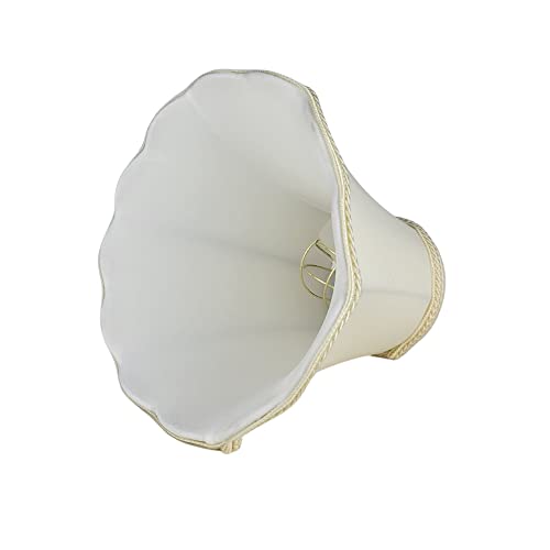 Image of Royal Designs, Inc. Scalloped Bell Designer Lamp Shade, Round Clip Fitter, DSO-83RC-8EG-2, 4 x 8 x 7.25, Eggshell, Set of 2