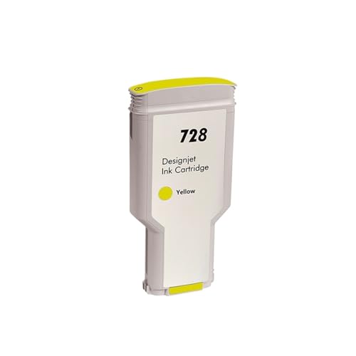 Cartouche Jaune 728 Jet d'Encre Compatible T730 T830 - Tracés Nets sans Bavure