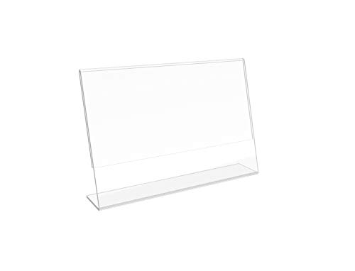 FixtureDisplays® 24PK 6 x 4" Clear Acrylic Sign Holder with Slant Back Design Landscape, Horizontal Picture Frame 19780-6X4-24PK-NF