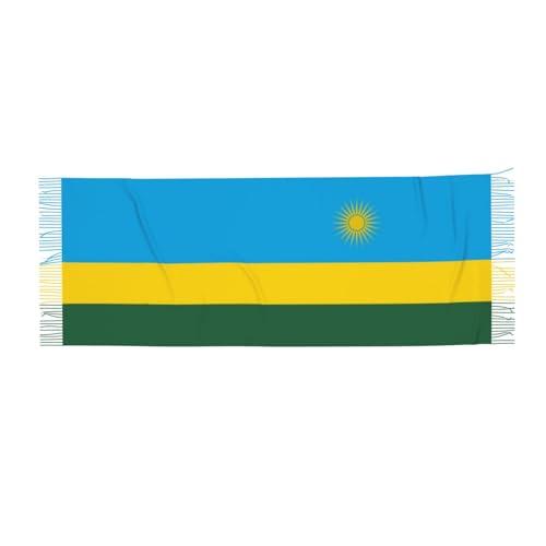 Rwanda Flag Cashmerette Fringed Scarf Winter Warm Scarves Shawl Wrap For Women2