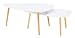 Produktbild HomeTrends4You 205226 2-Satztisch / Couchtisch / Nierentisch Niko, Deckplatte MDF weiß matt, Beine Holz natur, 100x70 cm, Höhe 43cm und 90x60cm, Höhe 36cm