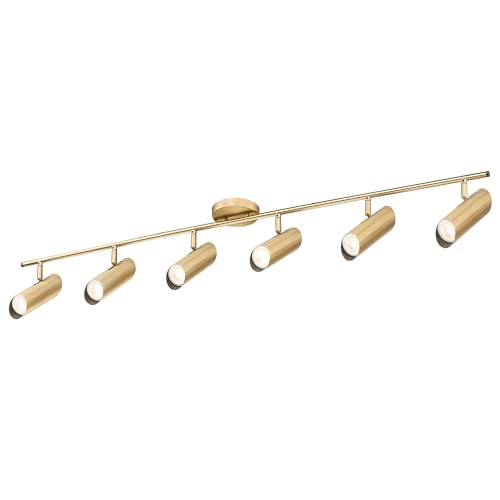 FEMILA LED Track Lighting, 50' Track Lighting Fixtures, Rotatable Kitchen Track Lights, Brass Gold...