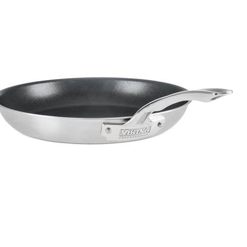 Viking 5-Ply Non Stick Frying Pan, 12 Inch Stainless Steel Nonstick Fry Pan, 5 Liters, Satin Finish