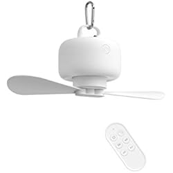 Ventilador Magiclick JISULIFE 8000mAh Ventilador de camping con pilas, USB recargable con control remoto, aspas de ventilador extraíbles, gancho para colgar, temporizador, 4 velocidades para exteriores-blanco