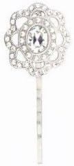 Antique Swarovski Crystal & Pearl Portrait Bobby Pin