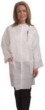 MFI Safety Supplies Polypropylene Disposable Light Duty Lab Coat with Elastic Wrist, Xl, White (Pack of 50)