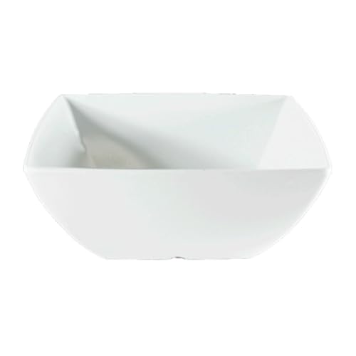 69003WT Bowl, 2-1/2 oz., 2-5/8"L x 2-5/8"W, 1-3/8" deep, Square, Break-Resistant, Dishwasher Safe, BPA Free, Melamine, Classic, White, NSF, Pack of 12