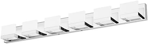 Tipace 6 Lights Dimmable LED Fashionable Self-importance Lights for Rest room, Chrome Rest room Wall Mild Fixtures Over Mirror (White Mild 6000K)