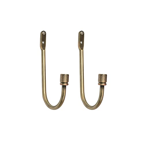 ZARSIO 1 paire d'embrasses de rideaux en métal avec crochets en forme de U (bronze) Cover