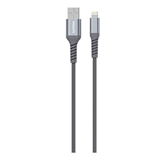 Cabo USB - Lighting MFI Philips com cabo de nylon de 1,25 metros e ponta de metal DLC4543V/11