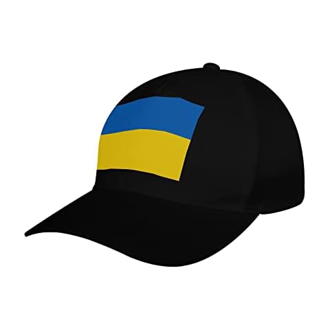 Men's Sports Unisex Ukraine Baseball Cap Ukraine Hat for Men Women Ukraine Flag Adjustable Hat Size Strapback Classic Gifts Trucker Caps Casual Sun Peak Hat (Black, One Size), black, One Size Cover