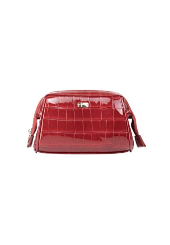 Trousse de toilette COBIE rouge foncé, l'accessoire idéal pour voyager léger en week-end