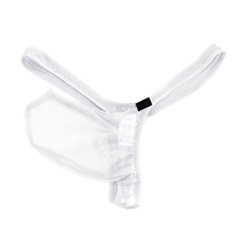 Sexy Men's Thong Underwear - Transparent Elastic Mesh Trunk Pants with Big Pouch