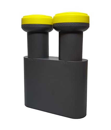 HUMAX Digital Monoblock Quad-LNB 248s, Astra & Hotbird, 4 Teilnehmer inkl. Wetterschutzgehäuse und vergoldete F-Buchsen, für digitales Fernsehen in HD, Full HD und 4K UHD, schwarz/gelb