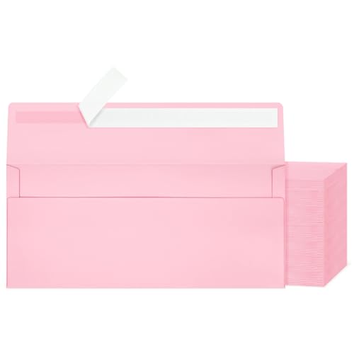 Image of Mulbozy 200Pcs #10 Pink Envelopes Letter Size Windowless Self Seal Security