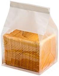 50pcs Thick Baking Toast Self Sealing Toast Package Bag Candy Bags Transparent Window Cotton Paper Curling Wire Sealing Bag (M,50PCS)