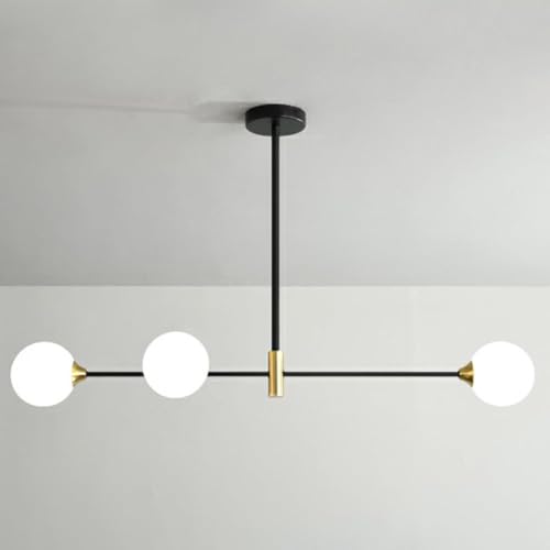 Chandelier mid century en verre blanc pour illuminer vos repas en table de salle à manger