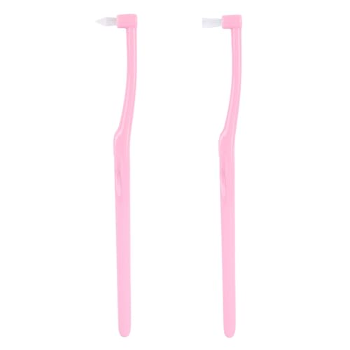 2 Büschelzahnbürsten, Büschelzahnbürste Brush, 1 Flache Büschelzahnbürste, 1 Spitze Büschelzahnbürste, Interdentalbürste Für Kieferorthopädische Zahnspangen Und Brückenreinigung (Rosa, 16cm*2cm)